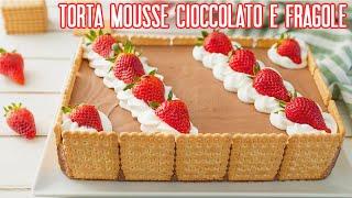 CHOCOLATE AND STRAWBERRY MOUSSE CAKE Easy Recipe - Homemade by Benedetta