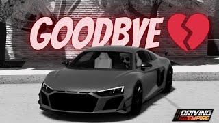 Farewell To My Audi R8 GT  - Driving Empire (Roblox)