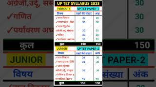 UPTET SYLLABUS 2023 | up tet paper 1 & 2 syllabus | Uptet 2023 syllabus | #uptet #syllabus #shorts