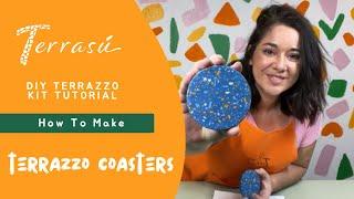 Terrasu - DIY Terrazzo Kit Tutorial step-by-step guide to make your pair of coasters