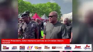 Former President, John Mahama arrives at Christian Atsu's funeral. #RIPAtsu