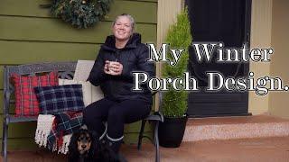 Winter Porch Design, Keeping it Simple |  DIY Christmas Wreath