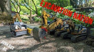 Starting a quarry with RC construction equipment, all metal huina 580 at work, rc4wd 4200 xl