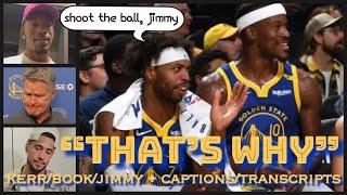  BUDDY: “Shoot the ball, Jimmy,” BUTLER: “mf’er, Draymond threw you the ball & you gave him a tov”
