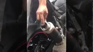 Suzuki gsr 750 mivv exhaust sound, with and without silencer