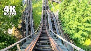 4K AWESOME Phoenix Roller Coaster Front Seat POV Knoebels Amusement Park