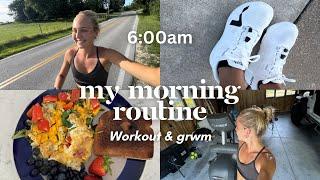 SUMMER 6am MORNING ROUTINE: running, workout, grwm + trying new shoes