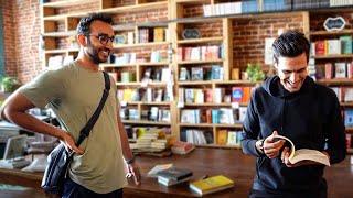 Ali Abdaal Gets Book Recommendations From Ryan Holiday (& Tours The Painted Porch Bookshop)