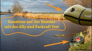 Kanutour auf der Hamme mit der Ally und einem Packraft von Anfibio