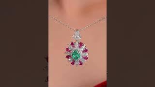 Elegant Emerald Bloom Jewelry Set - Sterling Silver #925silver #jewelry #necklace #elegantjewelry