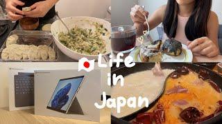ENG ) JAPAN VLOG | unboxing surface pro 8, Kobe’s all-you-can-eat hotpot, making 50 gyozas!