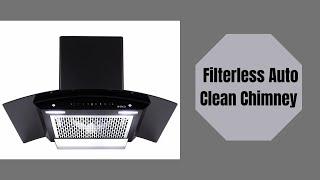 Elica 90 cm 1200 m3/hr Filterless Auto Clean Chimney (WDFL 906 HAC MS NERO, Touch + Motion Sensor