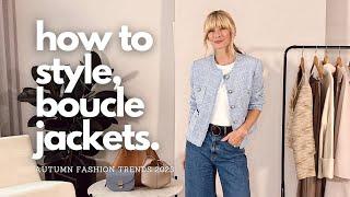 HOW TO STYLE BOUCLE JACKETS | 5 Classic Autumn Outfits To Try | FASHION TRENDS 2023