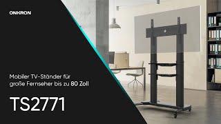 TS2771 Mobil TV-Ständer für 40“- 82“ Zoll rollbar höhenverstellbar Schwarz