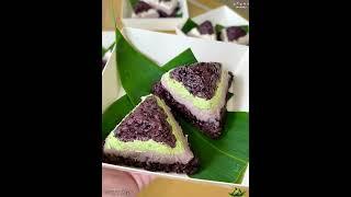 After eating it, I have started to show off my purple rice cheese rice dumplings, taro paste, ri