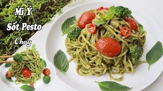 Mỳ ý sốt pesto xanh chay thơm ngon lạ miệng - Vegetarian green pesto spaghetti | Ù thích ăn chay