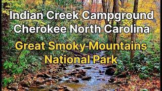 Camping at Indian Creek Campground in Cherokee NC and Fall Leaf Color