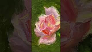 Oil Painting Time Lapse “Pink Rose“ #oilpainting #allaprima #rosepainting