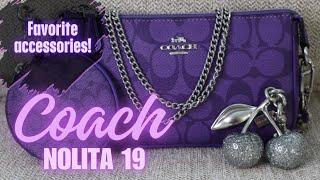 WIMB Coach Nolita 19 & My Favorite Bag Accessories  @Minnieshandbags #purpleforminnie