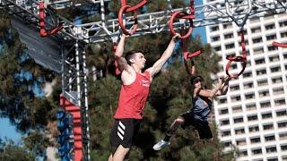 Cal Plohoros vs Jonathan Godbout on the American Ninja Warrior Junior Qualifying Course