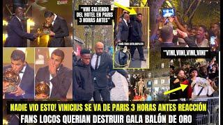 GRABAN A VINICIUS DESTROZADO SALIENDO DE PARIS 3 HORAS ANTES FANS LOCOS CASI DESTRUYEN LA GALA