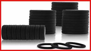 100PCS Black Hair Ties for Women, Seamless Cotton Hair Bands, No Crease No Damage Hair Tie for Thick