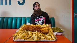 20 MINUTES TO FINISH THIS UNBEATEN FISH & CHIPS CHALLENGE! | BeardMeatsFood