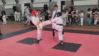 Бой со сломанным мизинцем ноги. Kyokushin Днепр  5 бой в турнире, 3 вес до 40кг Айпон #Kyokushin