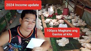 THIS 2024 MAGKANO ANG PUHUNAN AT KITA SA 100 HEADS BROILER CHICKEN.