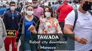 Walking in Rabat city downtown - 4K walking tour video