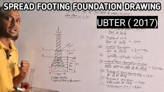 Spread footing foundation drawing | Building Drawing 3rd Semester UPBTE #buildingdrawing