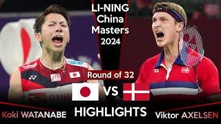 Koki WATANABE (JPN) vs Viktor AXELSEN (DEN) | China Masters 2024 Badminton