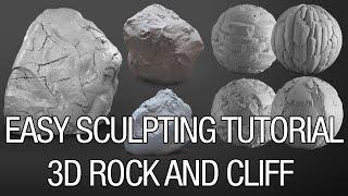 easy sculpting 3d rock and cliff tutorial