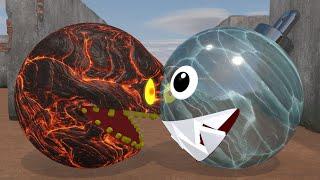 Lava-Pac vs Chain Chomp vs Pacman