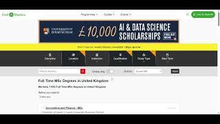 FindAMasters Website demonstration for UK International Students and Domestic Students