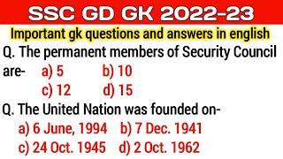 SSC GD GK 2022-23 || SSC GD GK GS || SSC GD GK Class || GK Questions And Answers