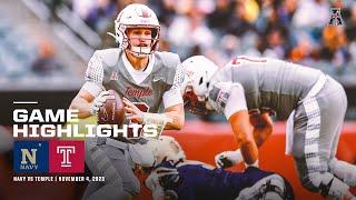 Game Highlights: Temple 32, Navy 18 Football (November 4, 2023)