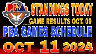 PBA Standings today as of October 9, 2024 | Pba Game results | Pba schedules October 11, 2024