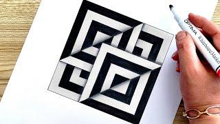 Anamorphic Illusion ,OP Art Ideas,Optical Illusion Tutorial Step by Step ,3D Art ,obstacle drawing