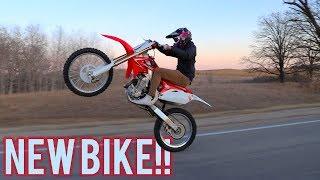 Jake Gets a Dirt Bike!!! || How to Ride Long Wheelies!