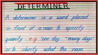 Definition of determiners | Types of determiners