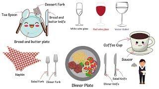 Formal Table Setting | Tableware Vocabulary Words in English