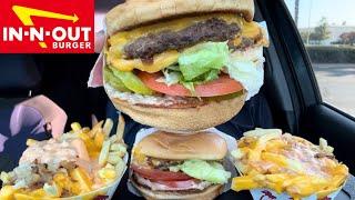 In N Out Mukbang || Double Double Animal Style Burger + Animal Style Fries