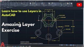 AutoCAD practice drawing for mechanical| Layer Exercise