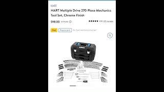 $98 was $179 HART Multiple Drive 270-Piece Mechanics Tool Set