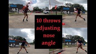 10 throws changing the nose angle - tech disc test disc golf