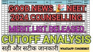 Neet 2024 Merit List Released for MCC Counselling l Neet 2024 State Merit List l Neet 2024 Cutoff