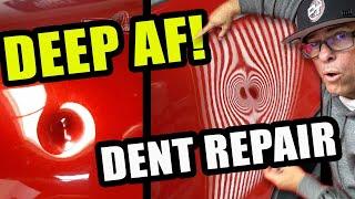 Incredible PDR Deep Dent Repair Challenge: No Paint, No Problem! #paintlessdentrepair