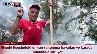 Akseki ilçesindeki orman yangınına havadan ve karadan müdahale sürüyor