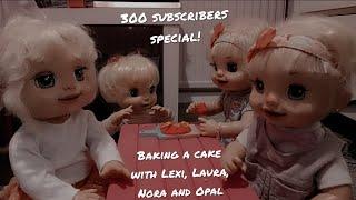 300 sub special//Baking a cake with Lexi,Laura,Nora, and Opal!